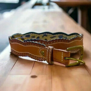 Betsey  Johnson faux leather scalloped belt